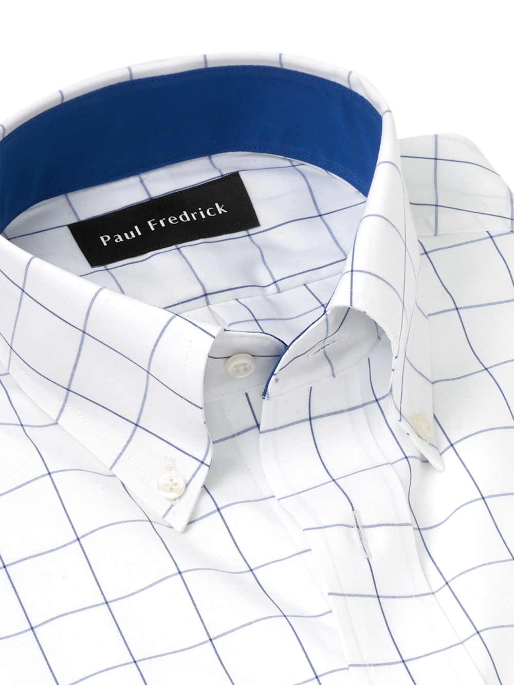 Alternate Image of Non-iron Cotton Windowpane Dress Shirt With Contrast Trim-6