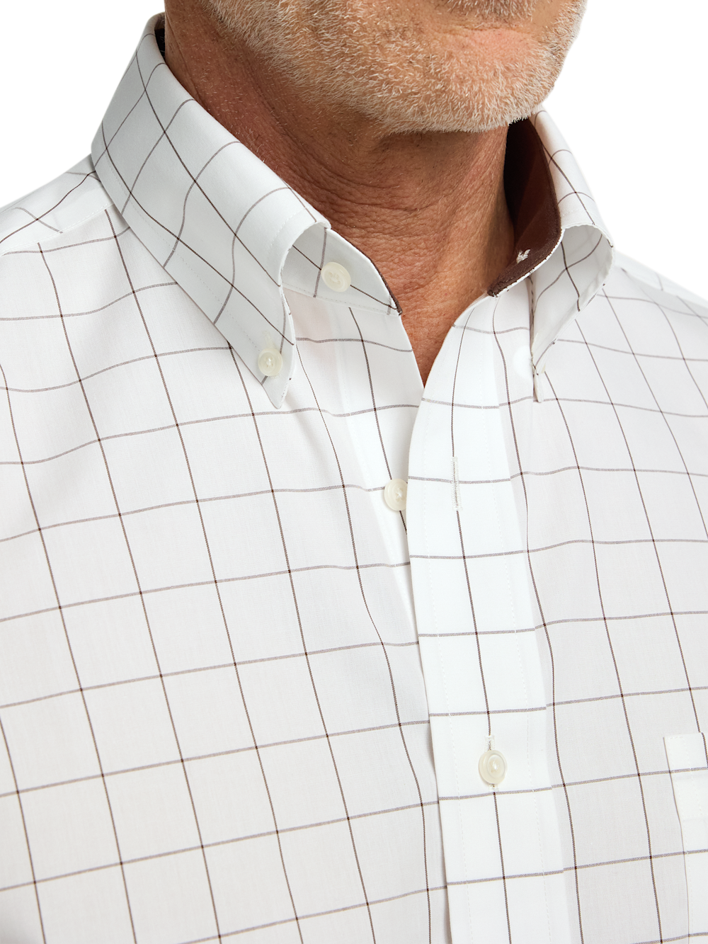 Alternate Image of Non-iron Cotton Windowpane Dress Shirt With Contrast Trim-2