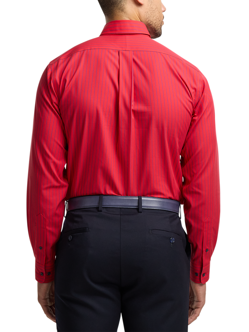 Alternate Image of Non-iron Cotton Stripe Dress Shirt With Contrast Trim-4