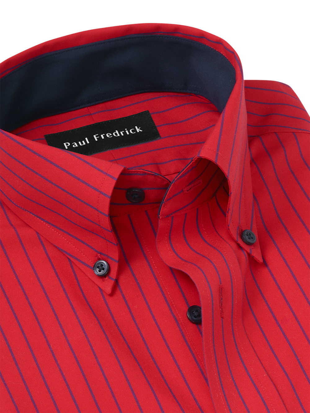 Alternate Image of Non-iron Cotton Stripe Dress Shirt With Contrast Trim-6