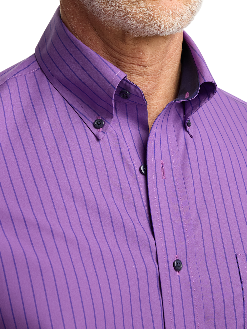 Alternate Image of Non-iron Cotton Stripe Dress Shirt With Contrast Trim-2