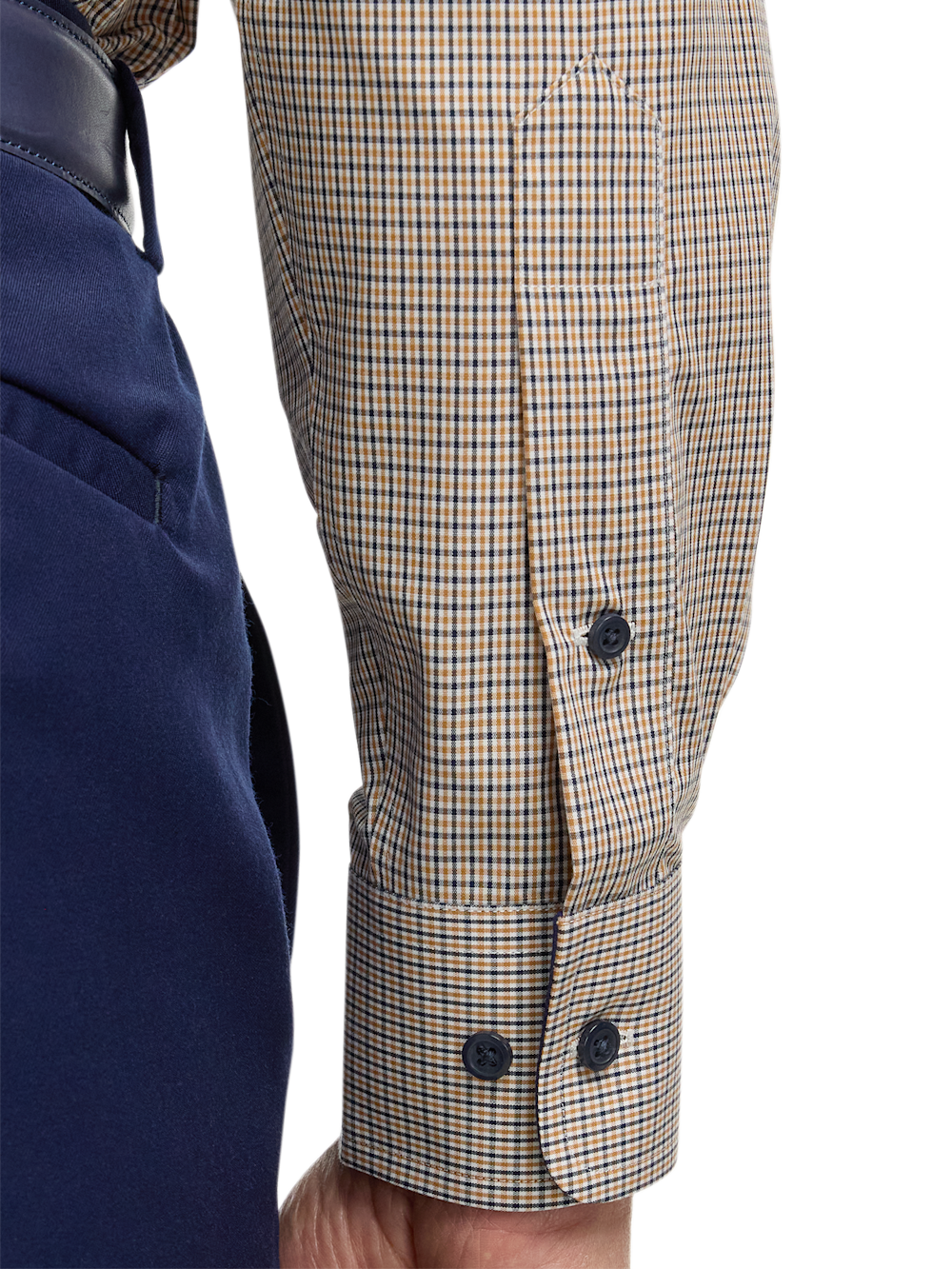 Alternate Image of Non-iron Cotton Check Dress Shirt With Contrast Trim-3