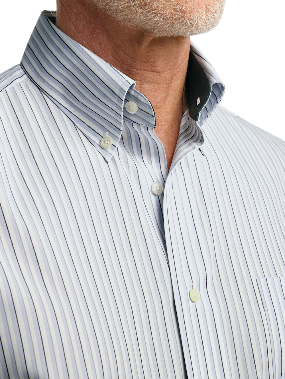Alternate Image of Non-iron Cotton Stripe Dress Shirt With Contrast Trim-2