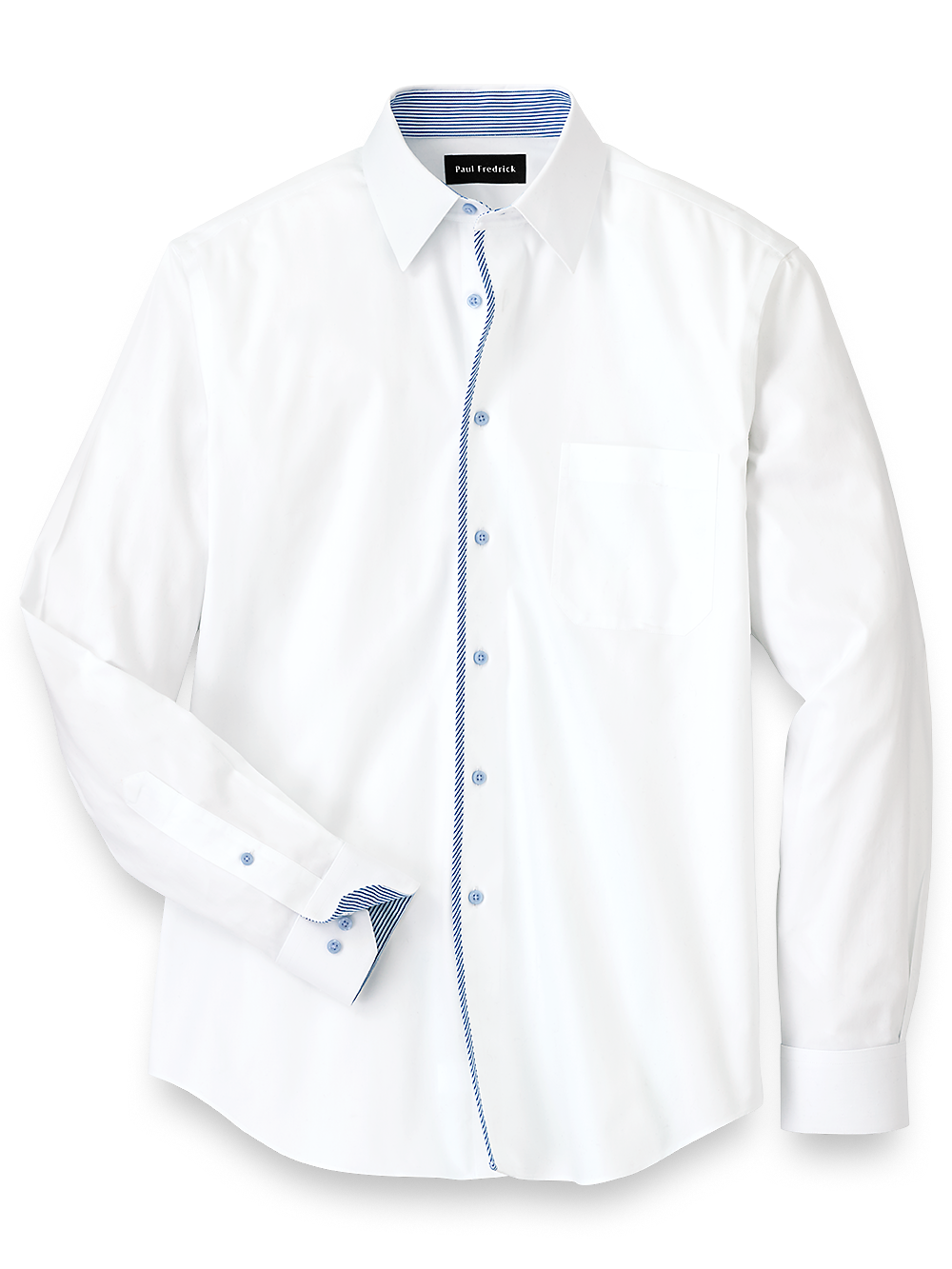 Alternate Image of Non-iron Cotton Solid Dress Shirt With Contrast Trim-4