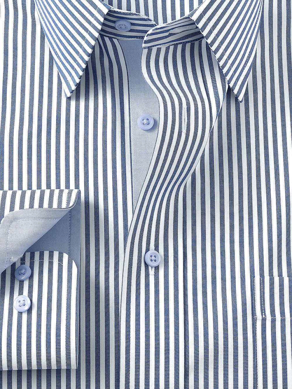 Alternate Image of Non-iron Cotton Stripe Dress Shirt With Contrast Trim-1
