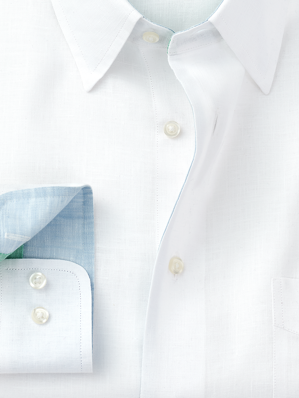 Alternate Image of Linen Solid Dress Shirt With Contrast Trim-1