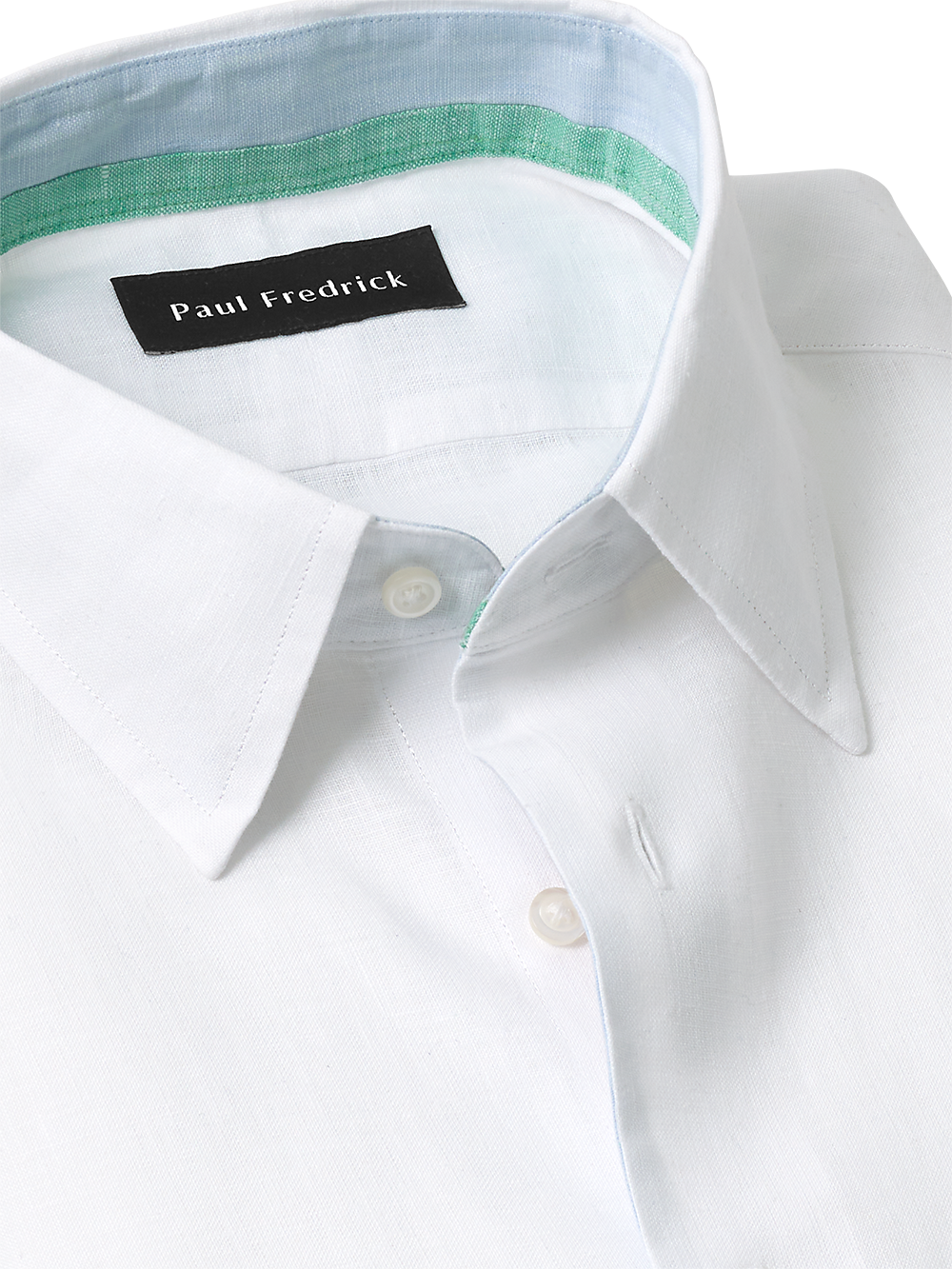 Alternate Image of Linen Solid Dress Shirt With Contrast Trim-2
