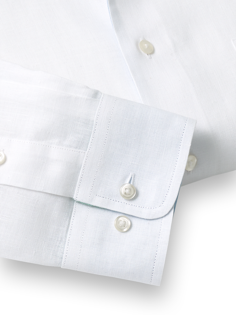 Alternate Image of Linen Solid Dress Shirt With Contrast Trim-3