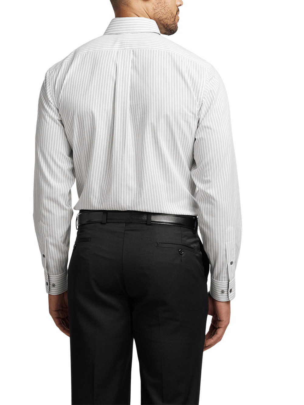 Alternate Image of Non-iron Cotton Stripe Dress Shirt With Contrast Trim-4