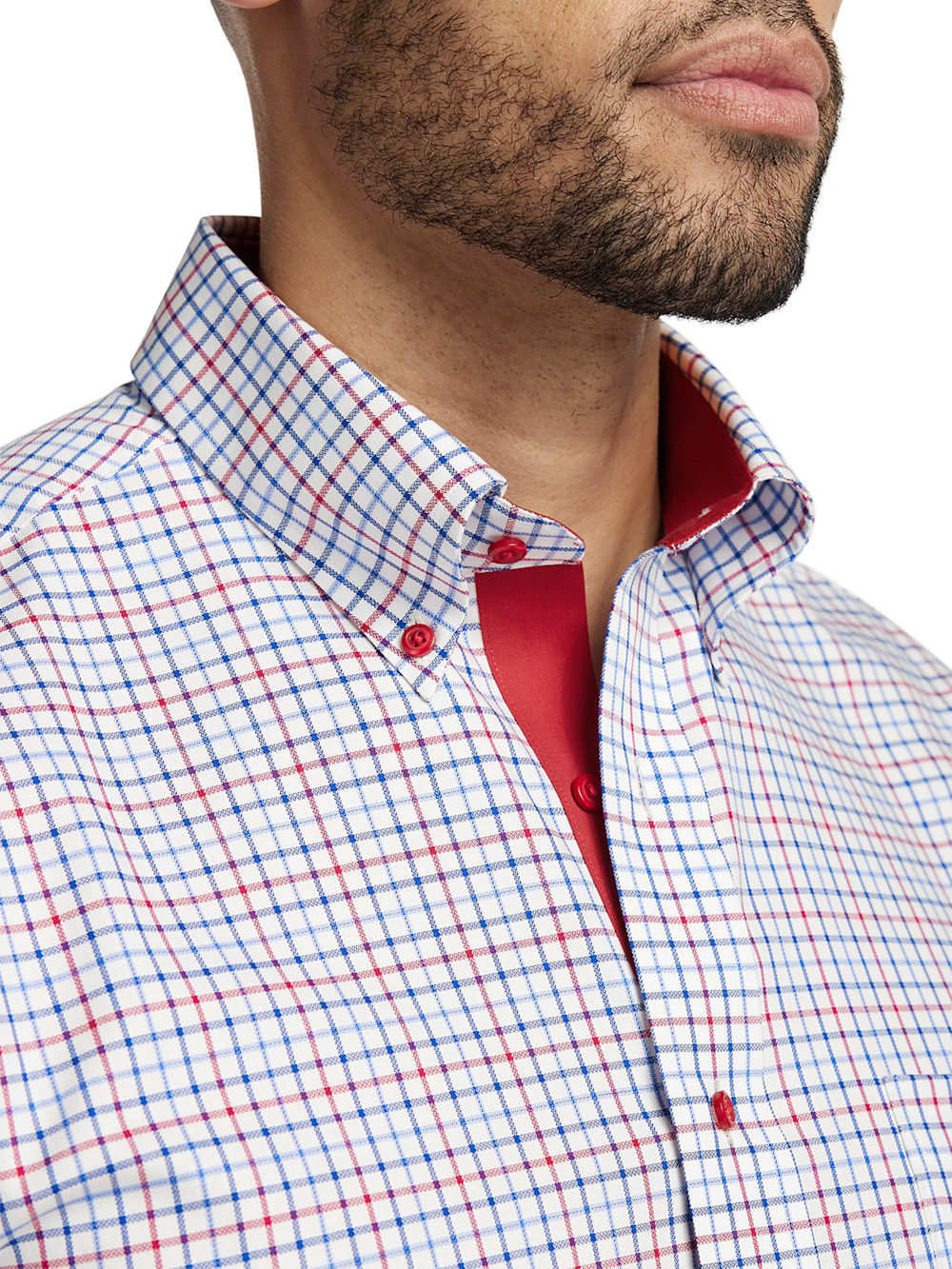 Alternate Image of Non-iron Cotton Tattersall Dress Shirt With Contrast Trim-2