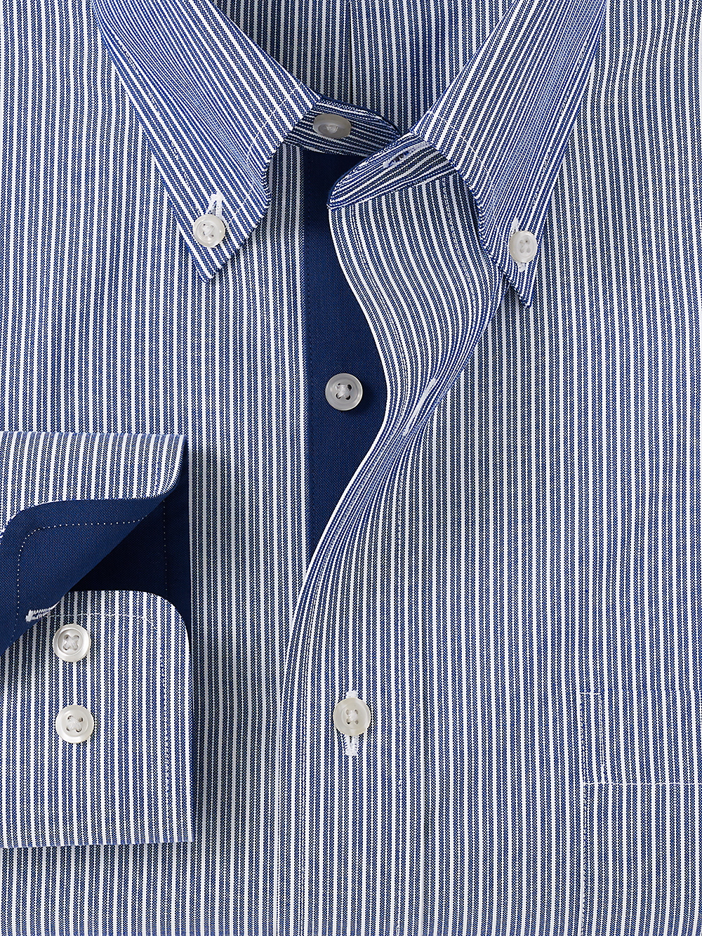 Alternate Image of Non-iron Cotton Stripe Dress Shirt With Contrast Trim-1