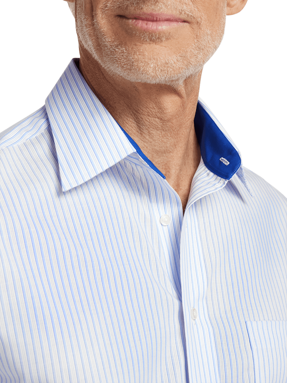 Alternate Image of Non-iron Cotton Stripe Dress Shirt With Contrast Trim-2