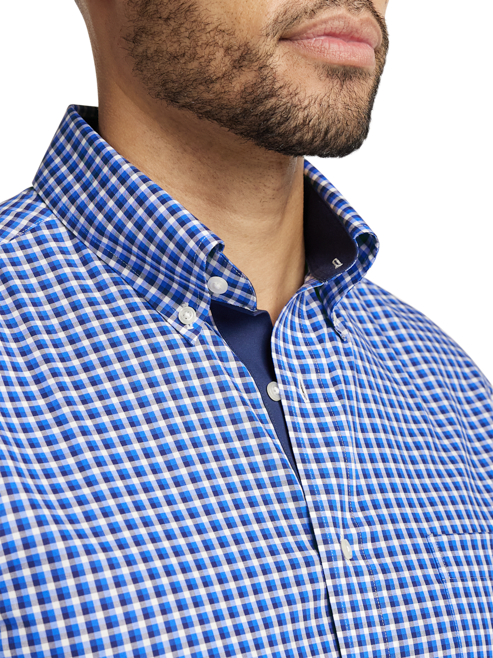 Alternate Image of Non-iron Cotton Check Dress Shirt With Contrast Trim-2