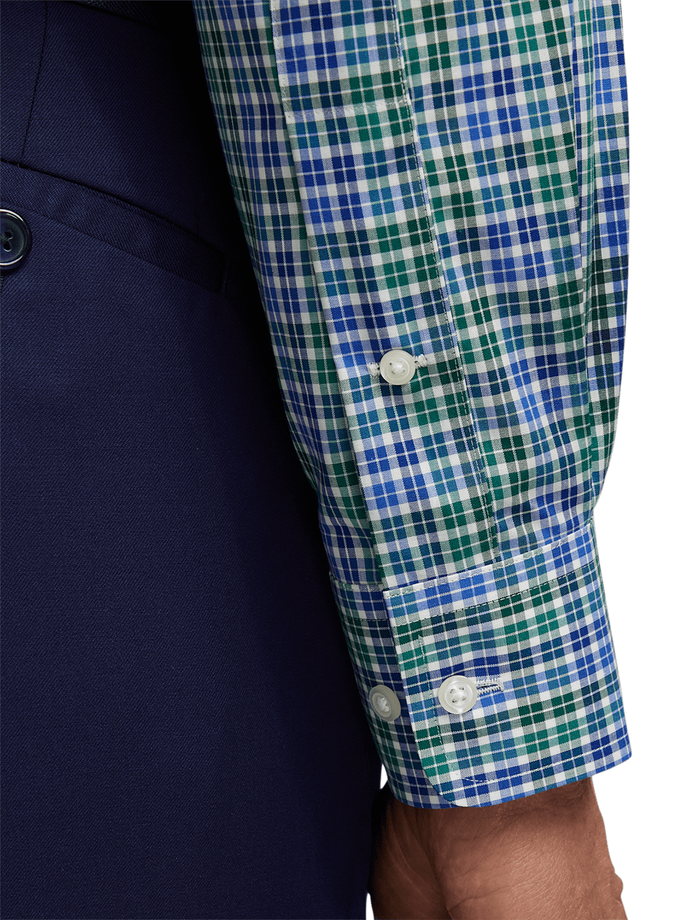 Alternate Image of Non-iron Cotton Check Dress Shirt With Contrast Trim-3