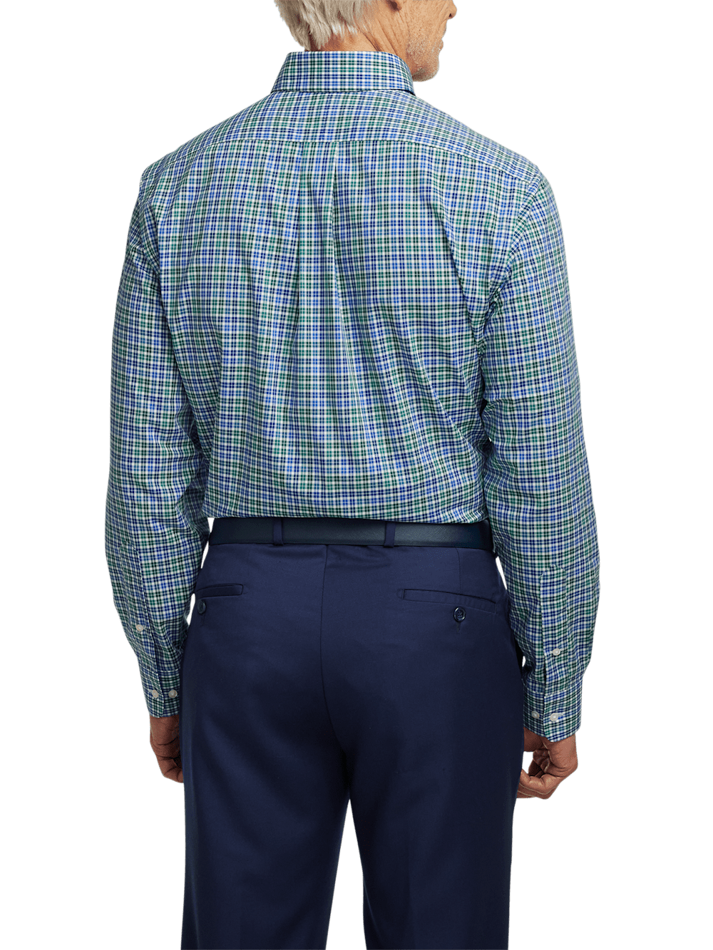 Alternate Image of Non-iron Cotton Check Dress Shirt With Contrast Trim-4