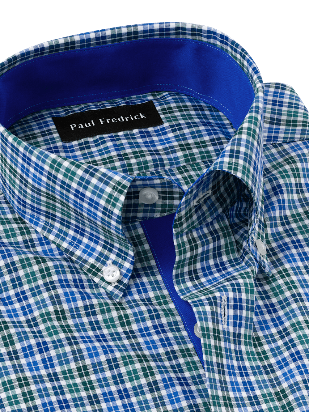 Alternate Image of Non-iron Cotton Check Dress Shirt With Contrast Trim-6