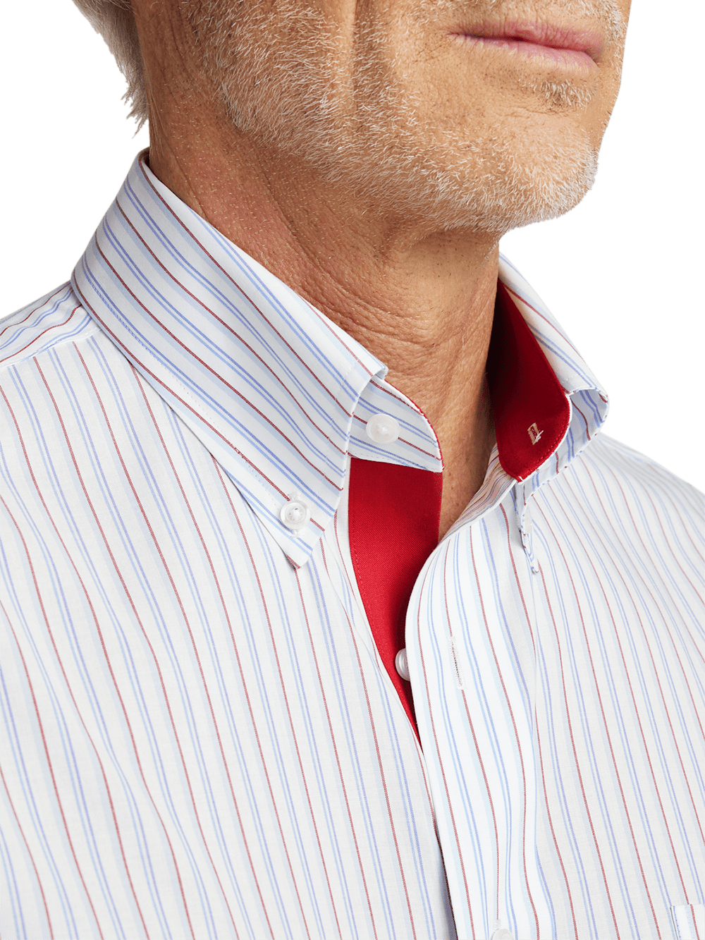 Alternate Image of Non-iron Cotton Stripe Dress Shirt With Contrast Trim-2