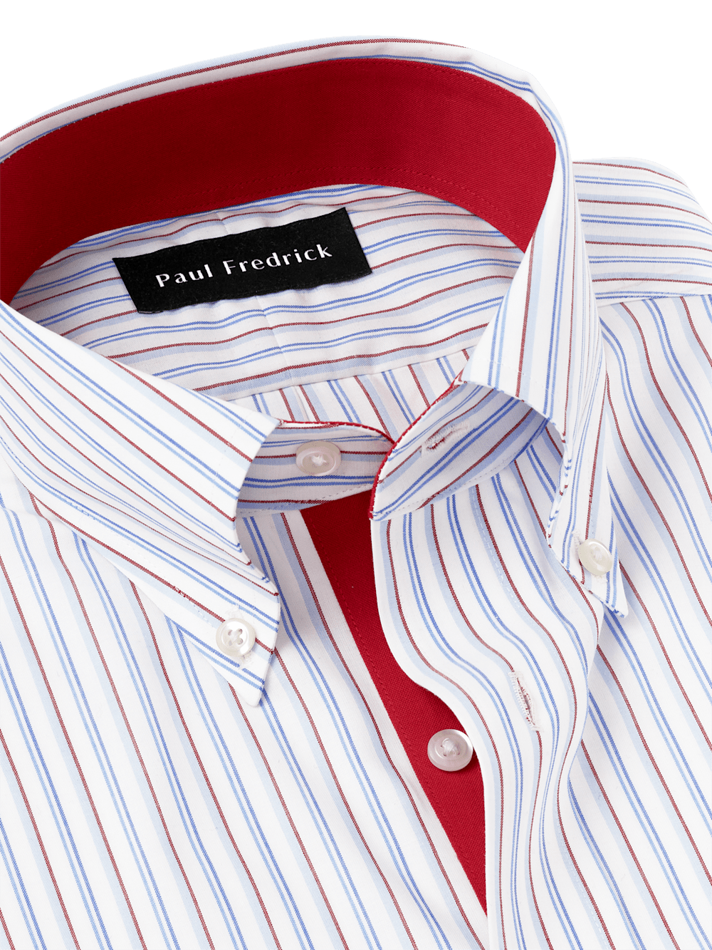 Alternate Image of Non-iron Cotton Stripe Dress Shirt With Contrast Trim-6