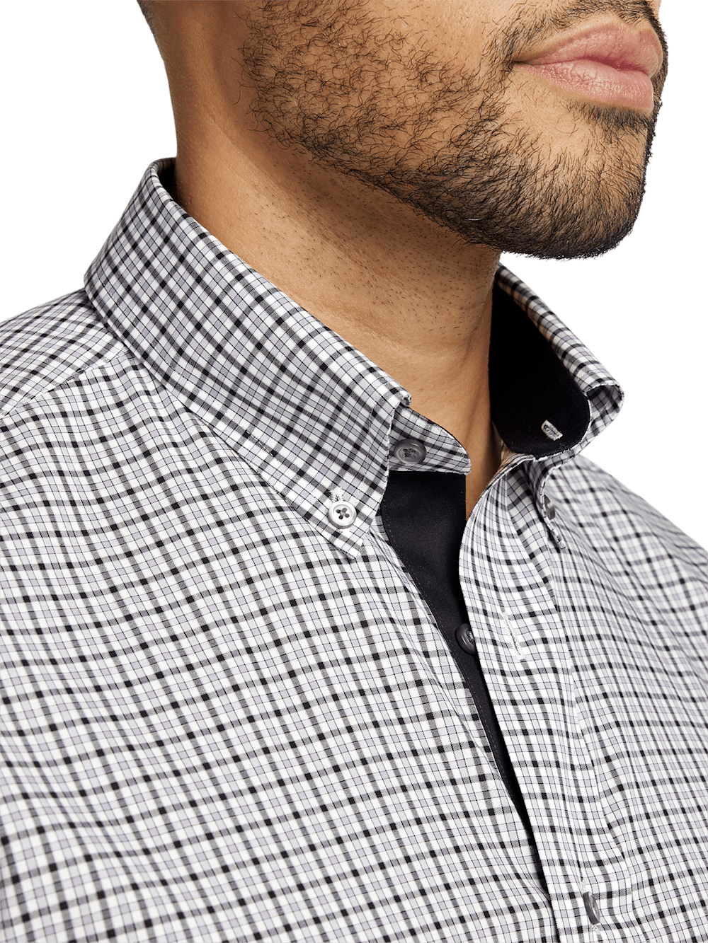 Alternate Image of Non-iron Cotton Check Dress Shirt With Contrast Trim-2