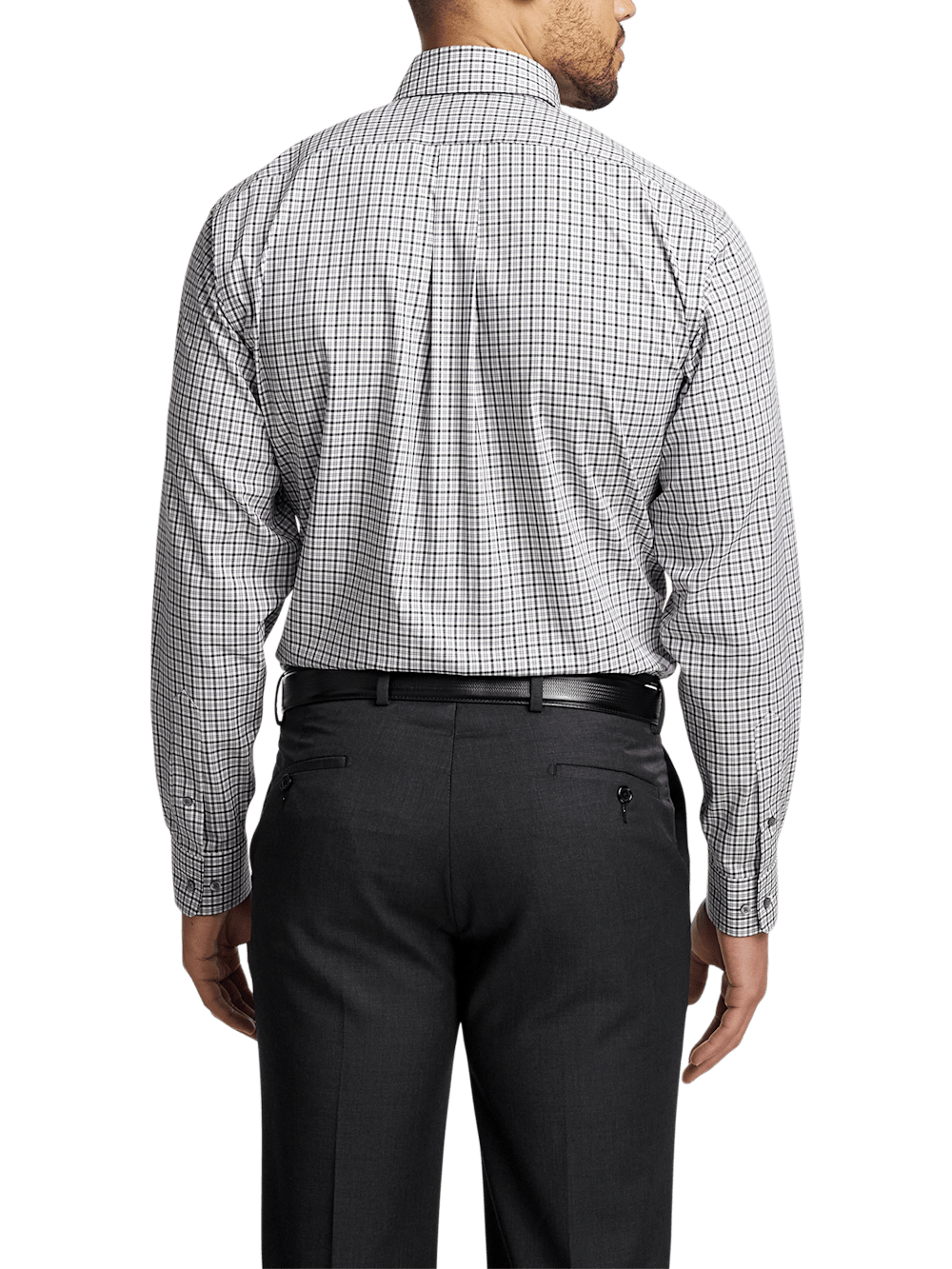 Alternate Image of Non-iron Cotton Check Dress Shirt With Contrast Trim-4