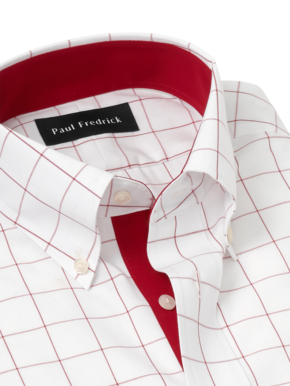 Alternate Image of Non-iron Cotton Windowpane Dress Shirt With Contrast Trim-6