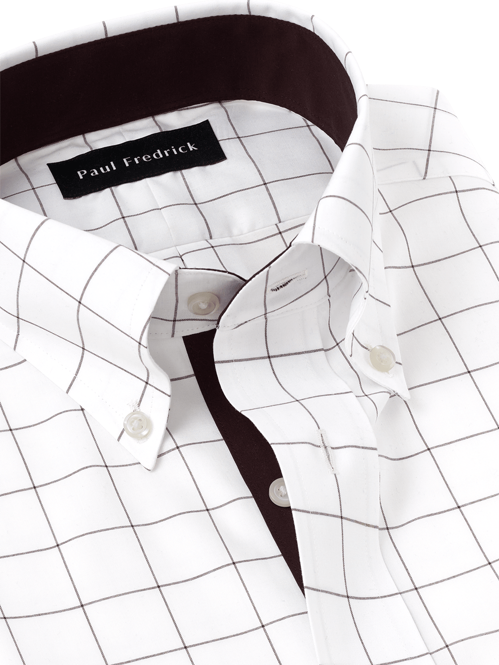 Alternate Image of Non-iron Cotton Windowpane Dress Shirt With Contrast Trim-2