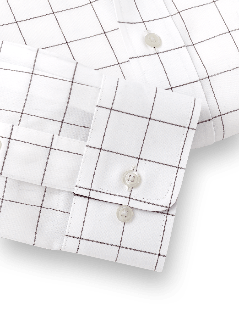 Alternate Image of Non-iron Cotton Windowpane Dress Shirt With Contrast Trim-3