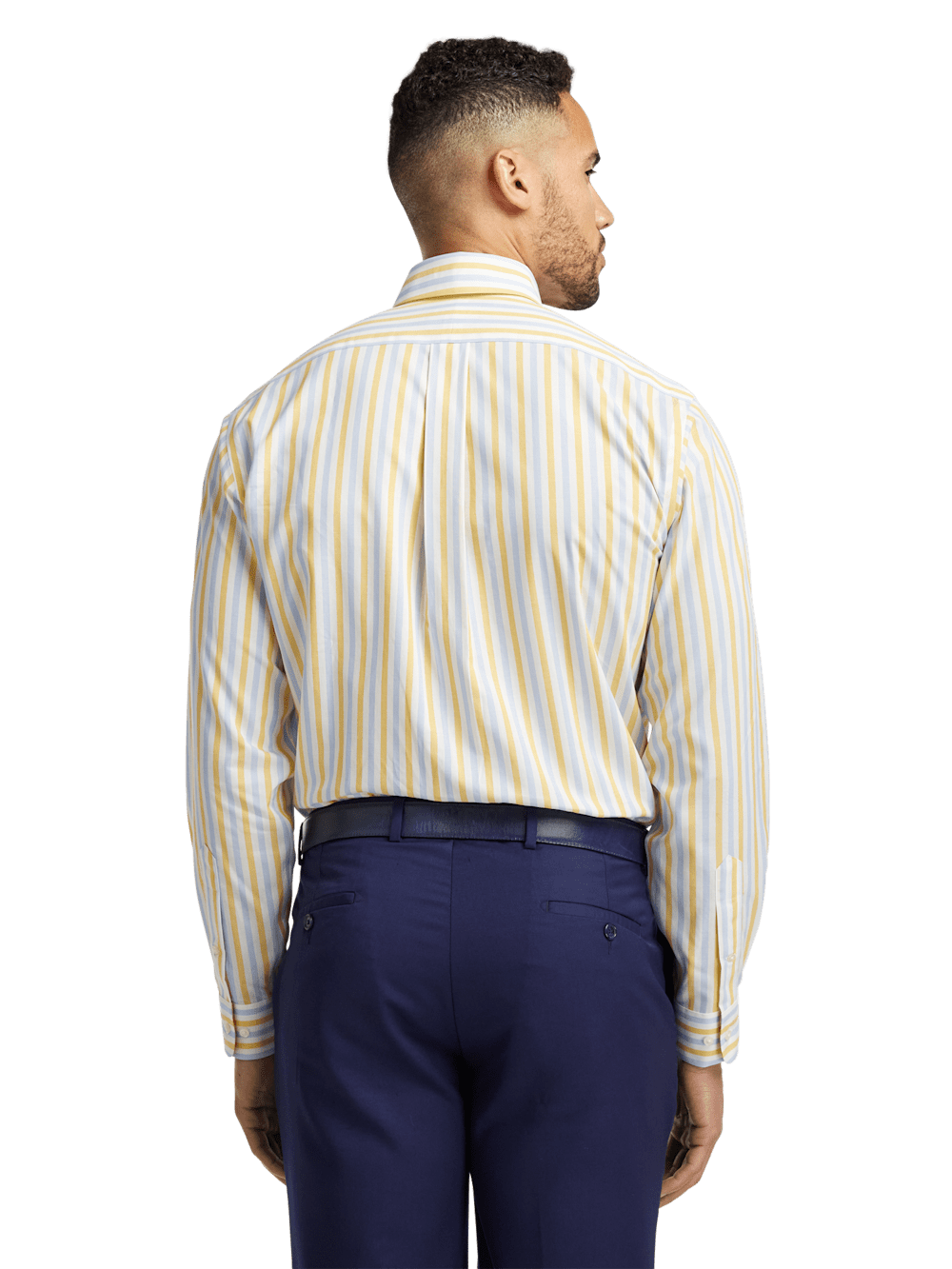 Alternate Image of Non-iron Cotton Stripe Dress Shirt With Contrast Trim-4
