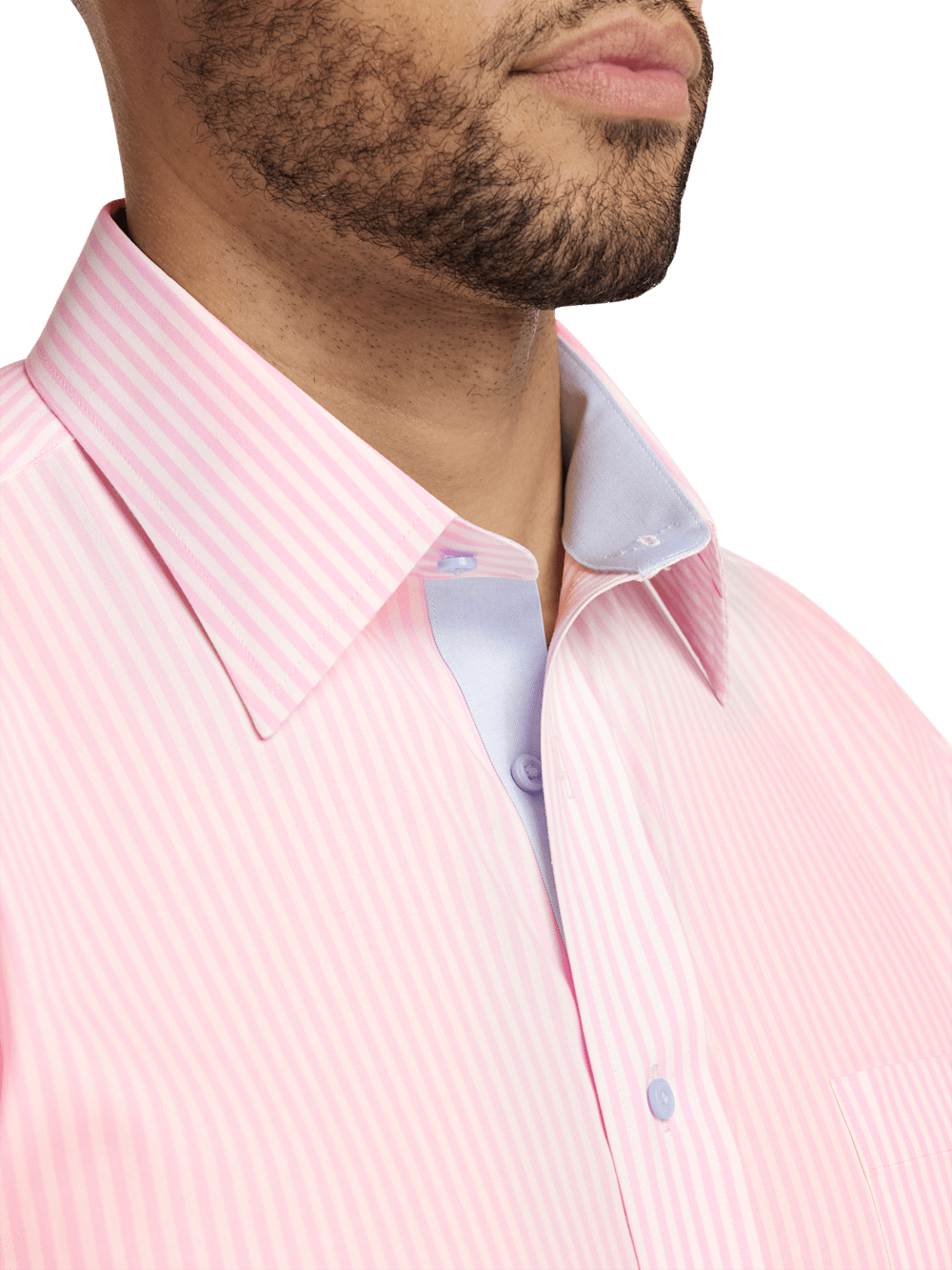 Alternate Image of Comfort Stretch Non-iron Stripe Dress Shirt With Contrast Trim-2