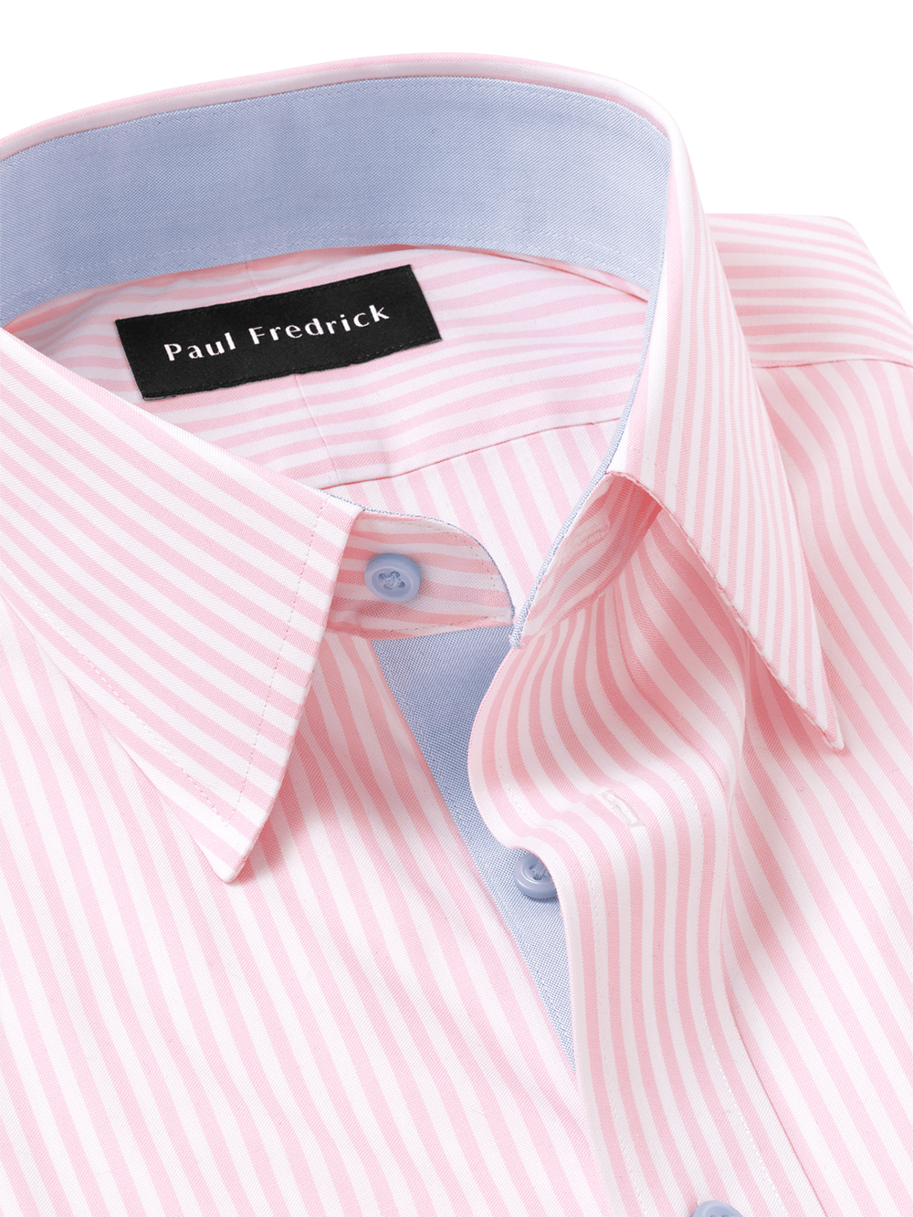 Alternate Image of Comfort Stretch Non-iron Stripe Dress Shirt With Contrast Trim-6