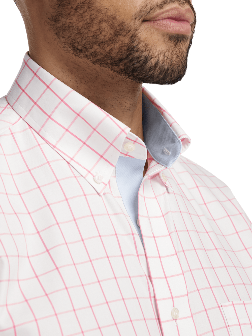 Alternate Image of Comfort Stretch Non-iron Check Dress Shirt With Contrast Trim-2