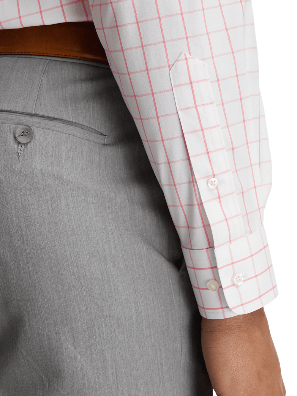 Alternate Image of Comfort Stretch Non-iron Check Dress Shirt With Contrast Trim-3