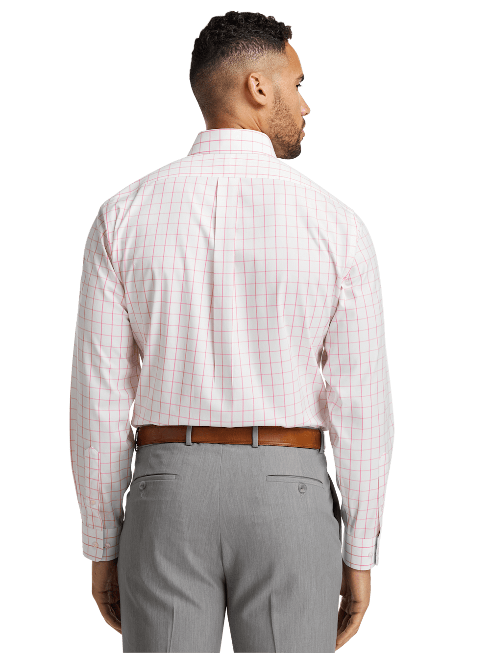 Alternate Image of Comfort Stretch Non-iron Check Dress Shirt With Contrast Trim-4