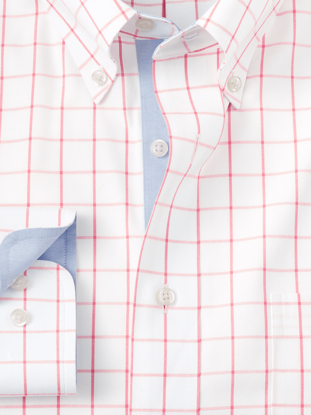 Alternate Image of Comfort Stretch Non-iron Check Dress Shirt With Contrast Trim-5