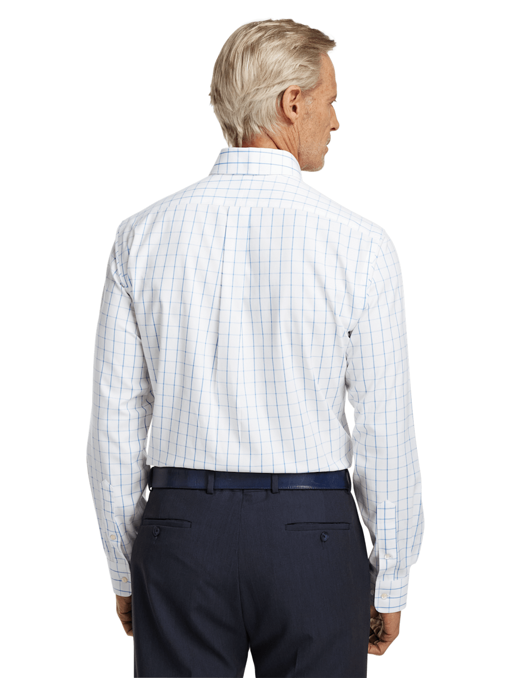 Alternate Image of Comfort Stretch Non-iron Check Dress Shirt With Contrast Trim-4