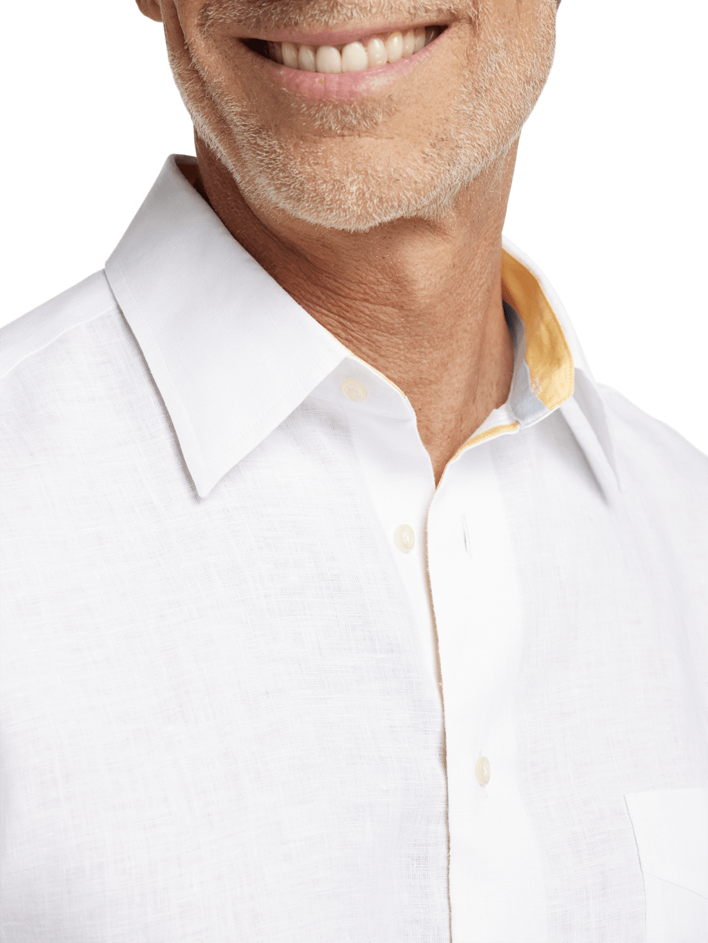 Alternate Image of Non-iron Linen Solid Dress Shirt With Contrast Trim-2