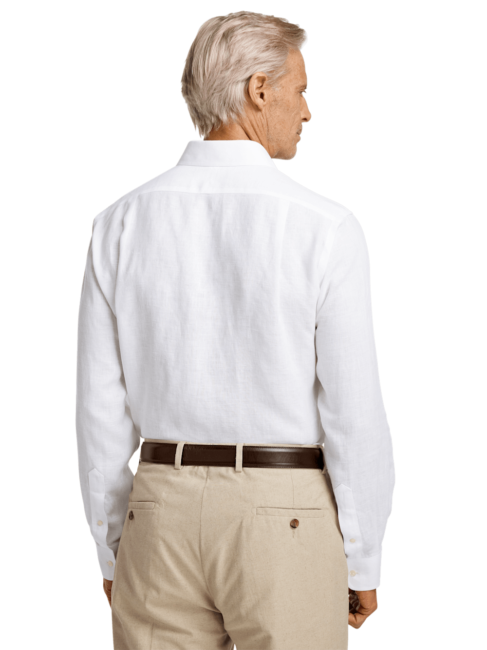 Alternate Image of Non-iron Linen Solid Dress Shirt With Contrast Trim-4