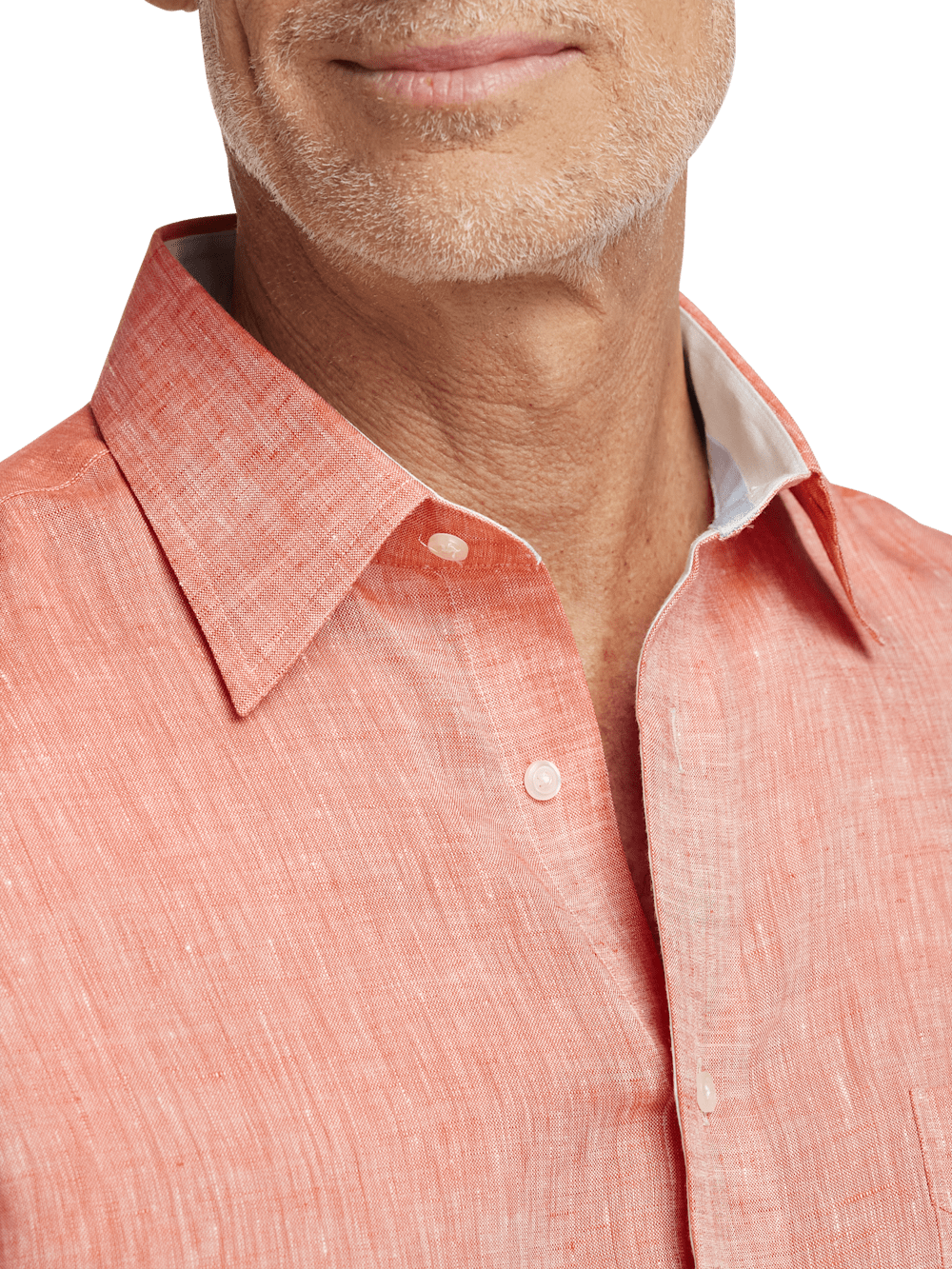 Alternate Image of Non-iron Linen Solid Dress Shirt With Contrast Trim-2