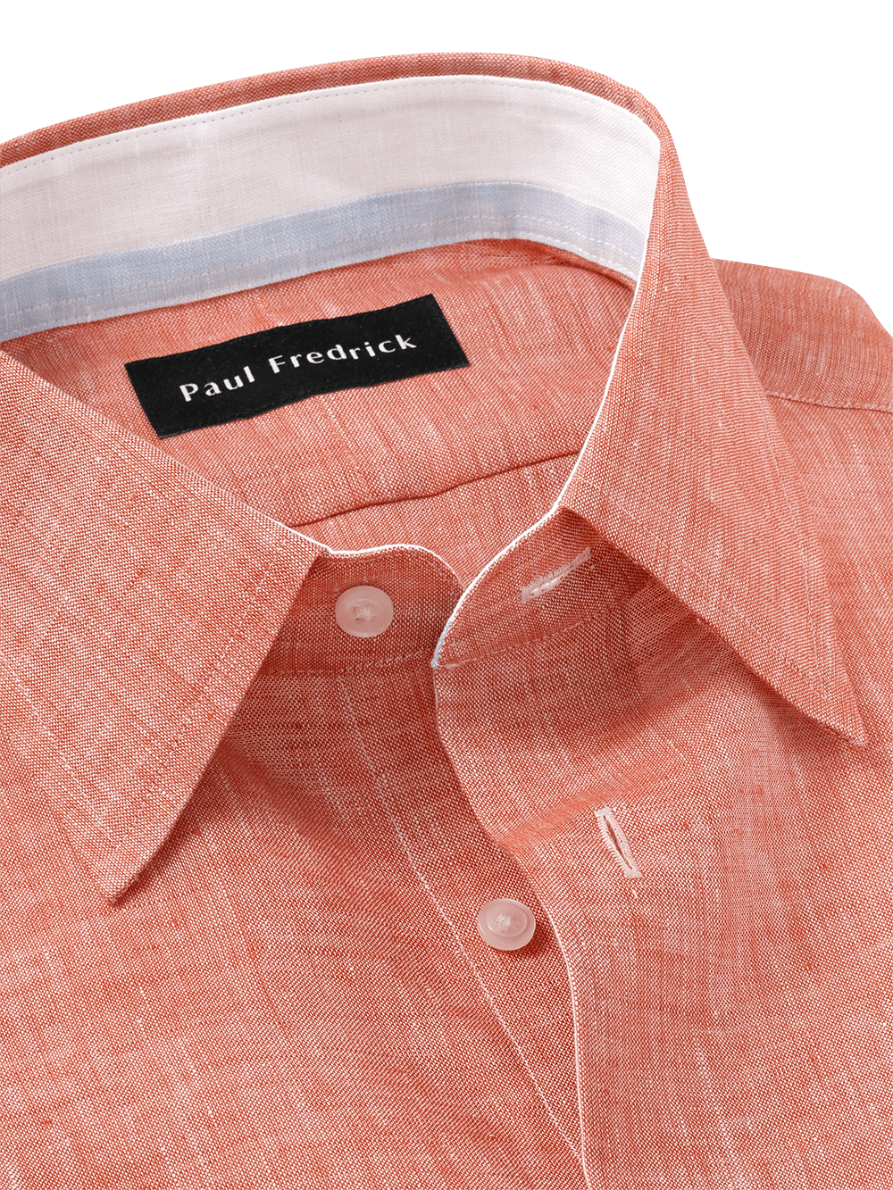 Alternate Image of Non-iron Linen Solid Dress Shirt With Contrast Trim-6