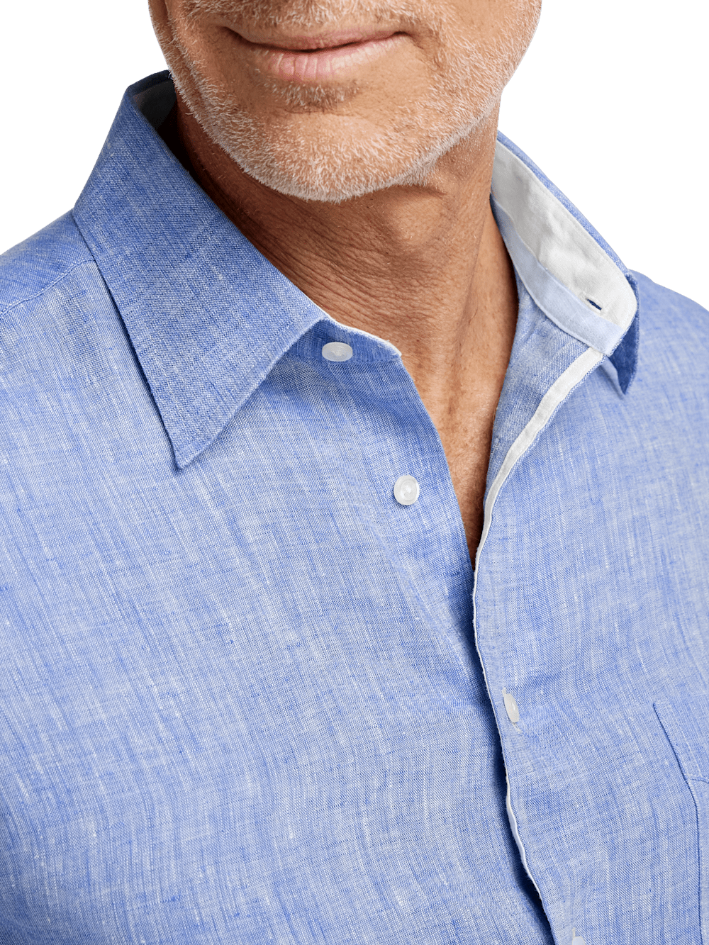 Alternate Image of Non-iron Linen Solid Dress Shirt With Contrast Trim-2