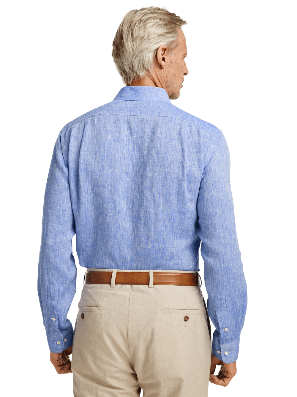 Alternate Image of Non-iron Linen Solid Dress Shirt With Contrast Trim-4