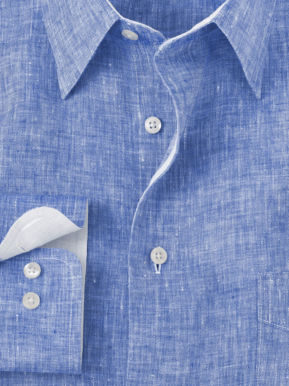 Alternate Image of Non-iron Linen Solid Dress Shirt With Contrast Trim-5
