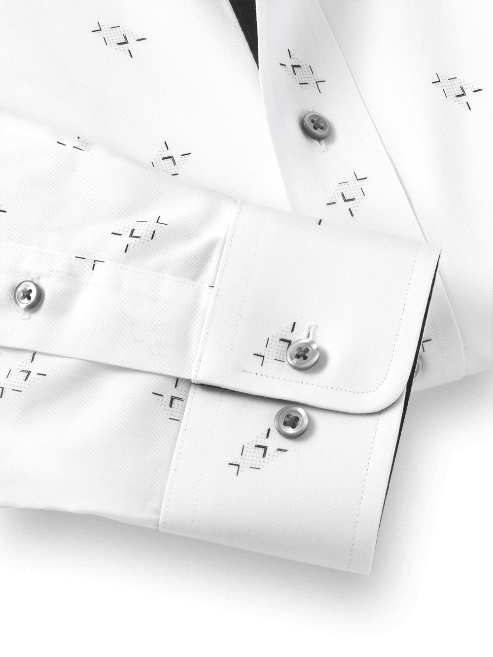 Alternate Image of Non-iron Cotton Houndstooth Print Dress Shirt With Contrast Trim-3