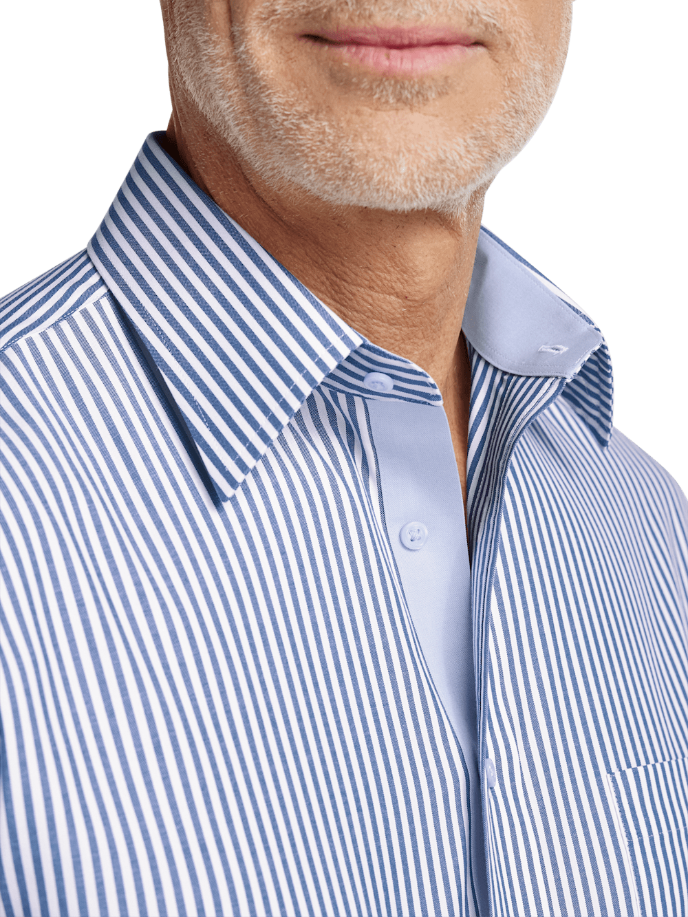 Alternate Image of Comfort Stretch Non-iron Stripe Dress Shirt With Contrast Trim-2