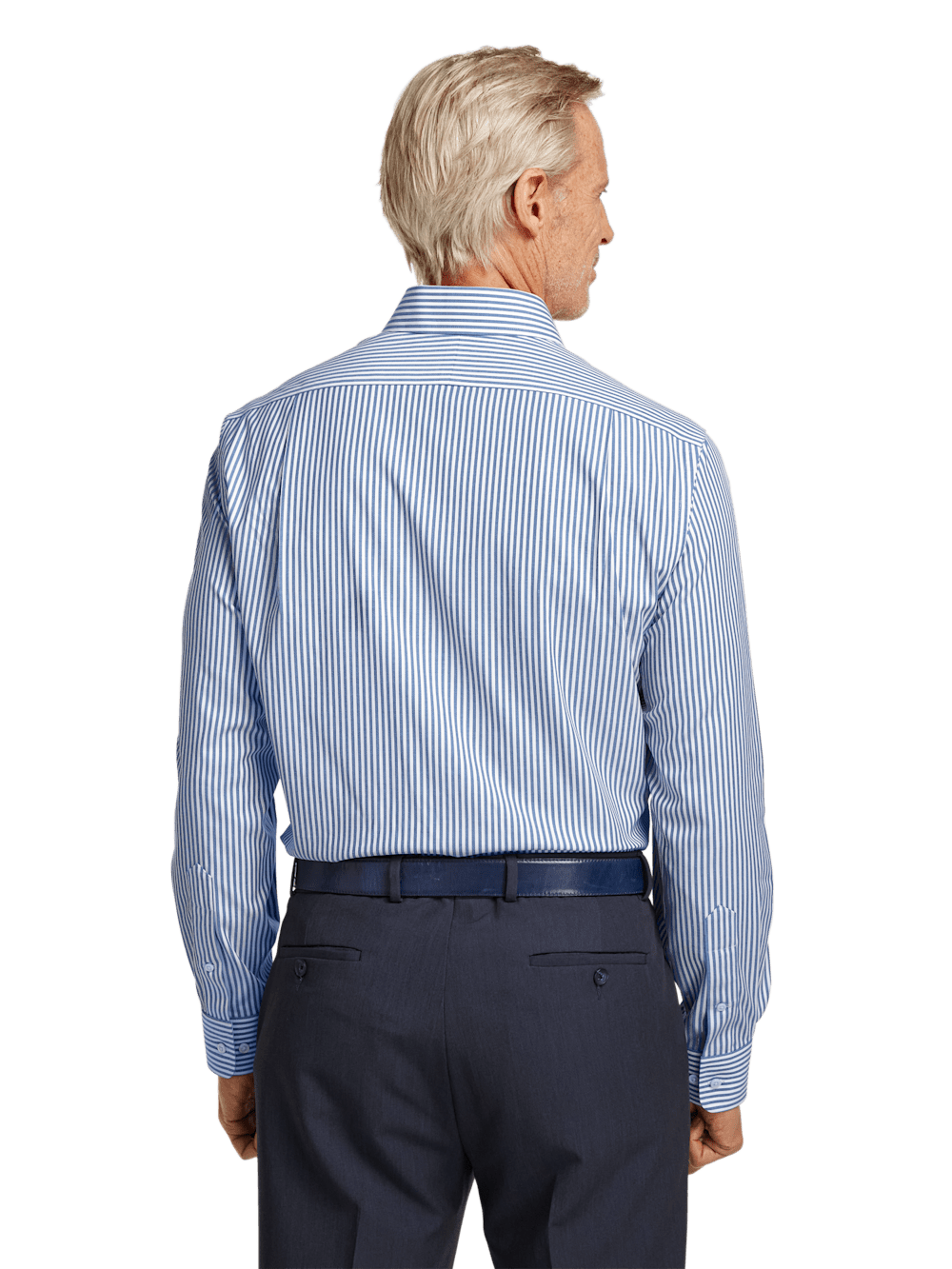 Alternate Image of Comfort Stretch Non-iron Stripe Dress Shirt With Contrast Trim-4
