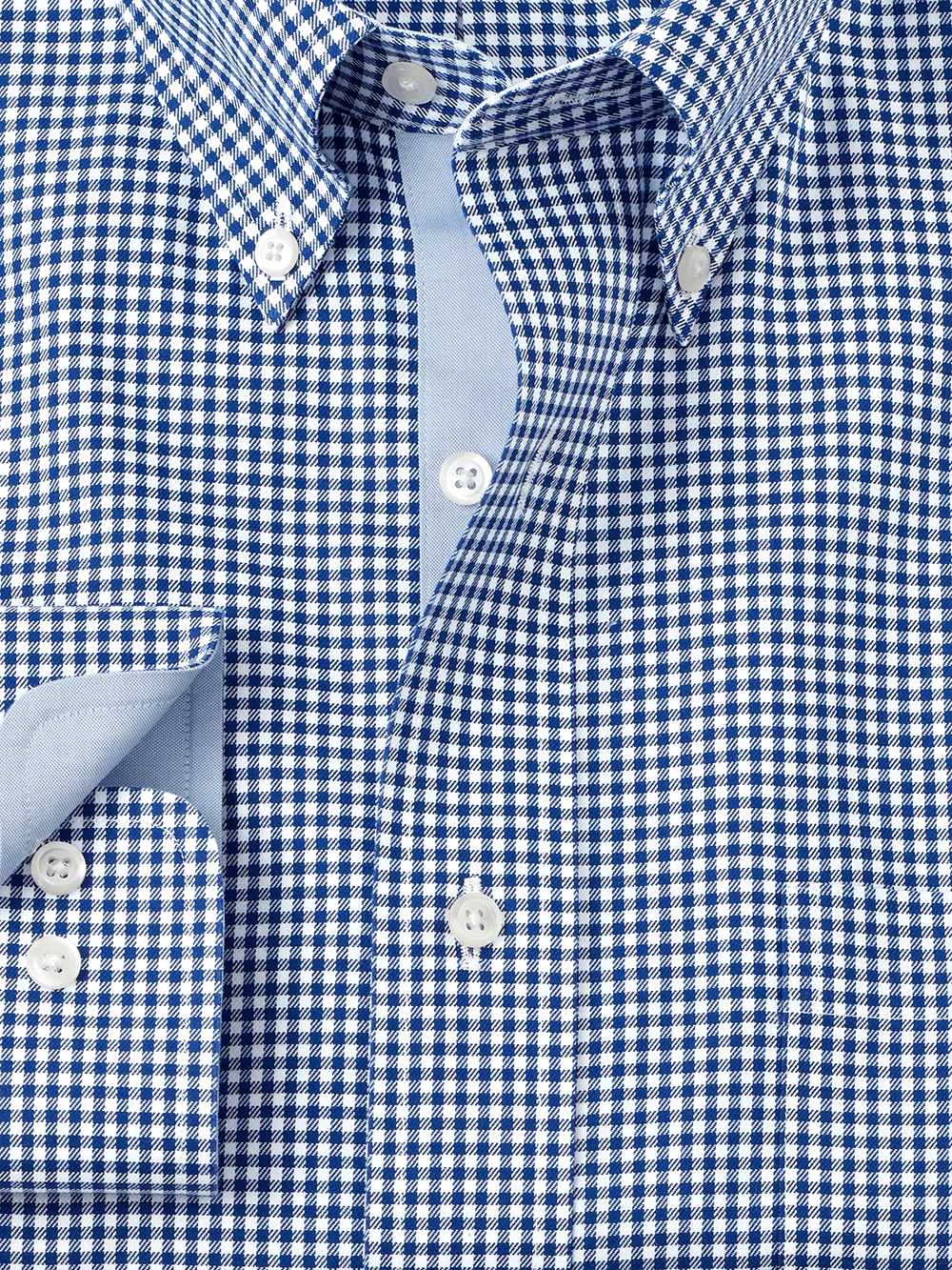 Alternate Image of Non-iron Cotton Check Dress Shirt With Contrast Trim-1