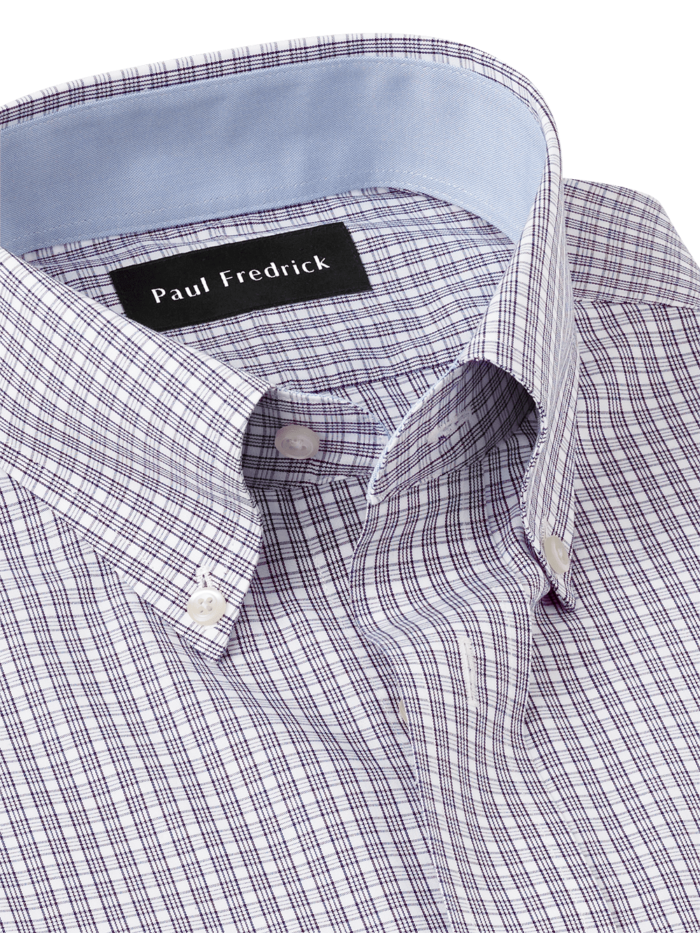 Alternate Image of Non-iron Cotton Plaid Dress Shirt With Contrast Trim-2