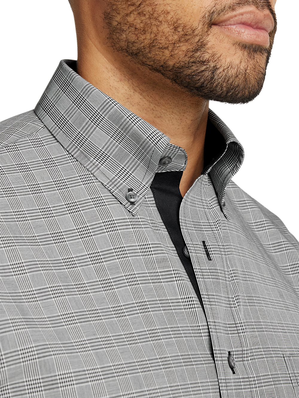 Alternate Image of Non-iron Cotton Plaid Dress Shirt With Contrast Trim-2
