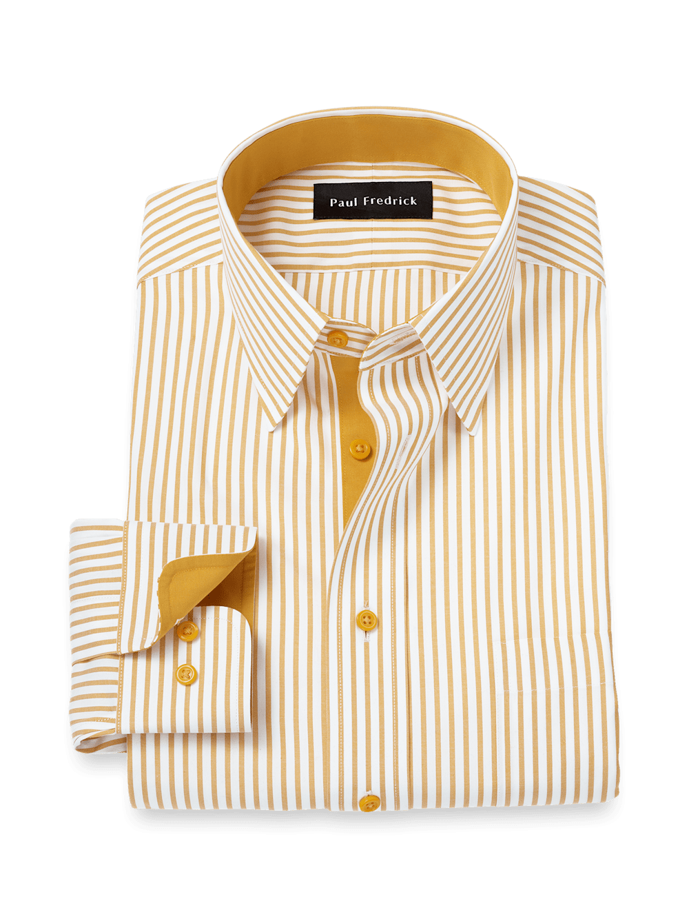 Product Image of Comfort Stretch Non-iron Stripe Dress Shirt With Contrast Trim-1
