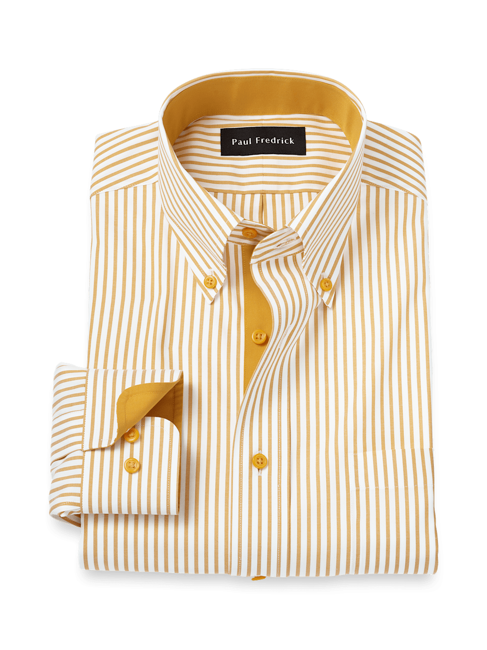Product Image of Comfort Stretch Non-iron Stripe Dress Shirt With Contrast Trim-1